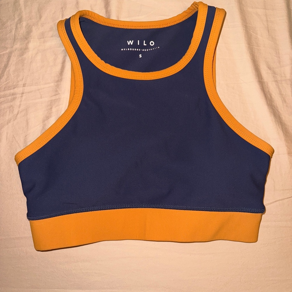 Wilo The Label Color Contrast Color Block Racer Back Sports Bra